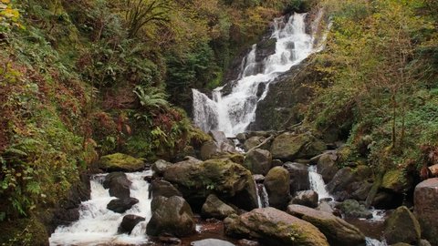 4K slow motion video of Torc waterfall in Killarney National park