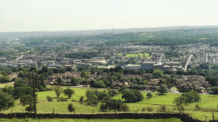 Bradford City landscape scene stock footage