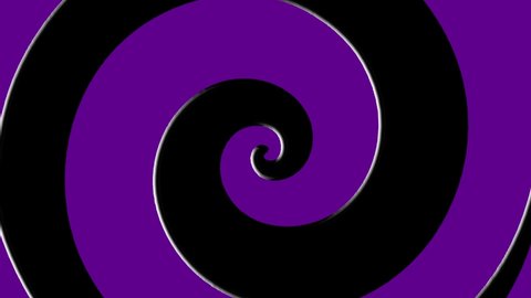 An animation video in 4K of a rotating black spiral with a changing colour background