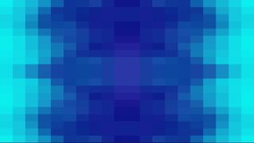 Dynamic image. A shape of blue squares spontaneously changing against a light blue background. Screensaver for the screen. Video art graphics.