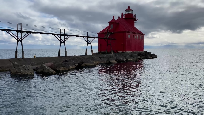 Sturgeon Bay Lighthouse on Lake Michigan in Door County, Wisconsin