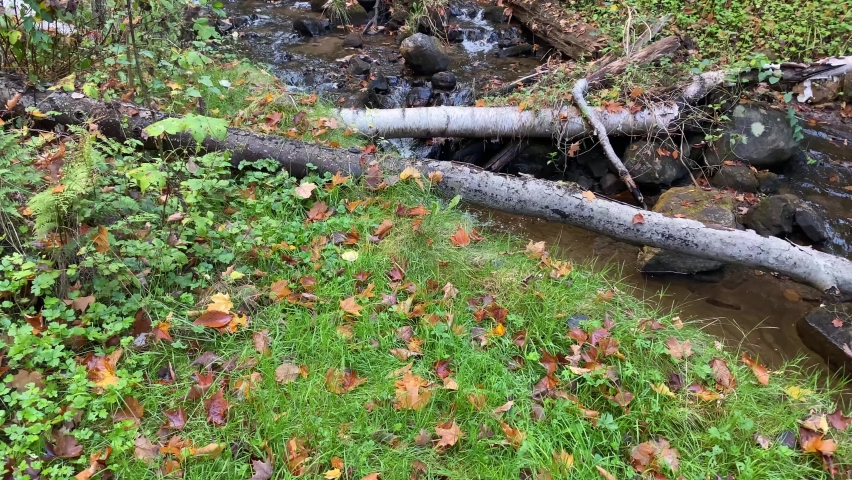 Munising Falls waterfall in the Pictured Rocks National Lakeshore in Michigan 