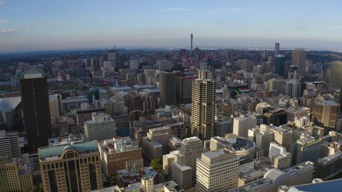 Johannesburg, Gauteng , South Africa - 11 16 2021: Daytime Johannesburg, South Africa drone footage.