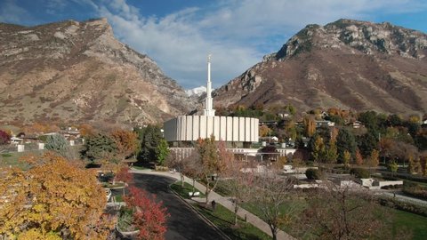 The Provo Temple - Famous Landmark for the LDS Mormon Religion, Aerial