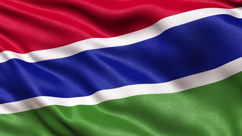 Gambia Flag Seamless Loop. 3D animation.
