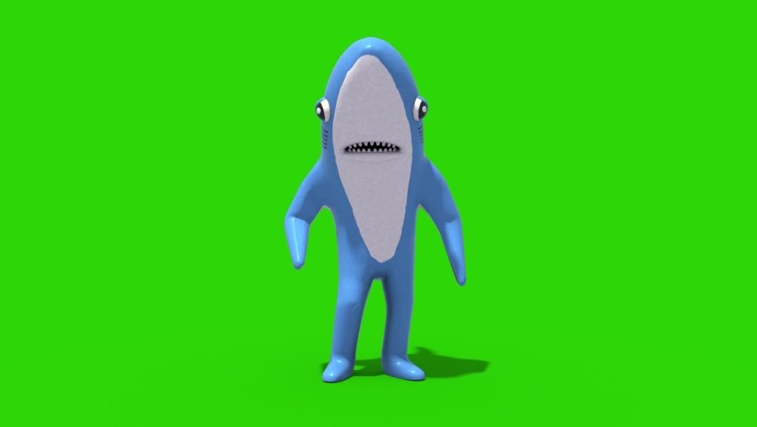 Mr Shark Baby Shark Green Screen Dance Loop Kids 3D Rendering Animation Royalty-Free Stock Footage #1082783617