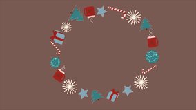 Festive Christmas animation. Video greeting, template, invitation.