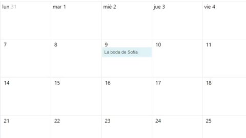 Spanish. Creating a Scheduled Calendar Reminder of Wedding Ceremony in To Do List. Create Matrimony Arrangement Commitment Due Date Schedule Prompt in Personal Organizer Datebook.