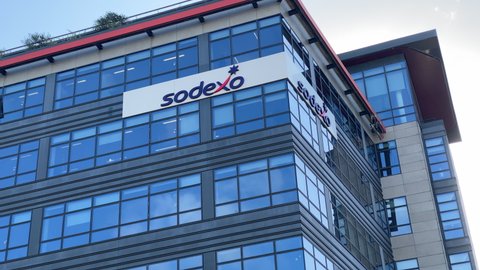 Issy-les-Moulineaux, France - October 2021 : Sodexo headquarters building near Paris France