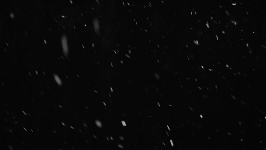 Natural real snow footage on black background isolated, using for overlay effect. | Shutterstock HD Video #1082805889
