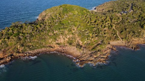 Wave Lookout And FV Dianne Memorial Park In The Town Of 1770 In Gladstone Region, Queensland, Australia. aerial