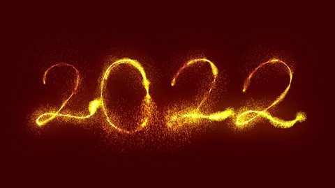2022 new year Fireworks on red background