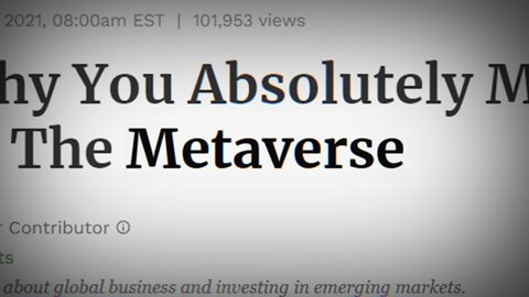 Metaverse in the headlines of media news around the world. Media news titles across international media. Metaverse concept