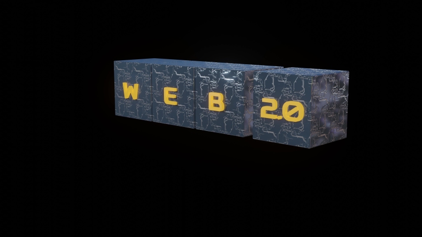 3D word web 3.0 written on cubes. concept of changing web 2.0 to web 3.0 looped animated background. 3d render | Shutterstock HD Video #1082846170