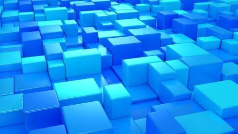 Background of Animated Cubes. Abstract motion, loop, two color, 3d rendering, 4k resolution
