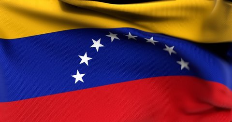 Flag of Venezuela Waving 3D Animation Close up, 4K UHD 60 FPS 