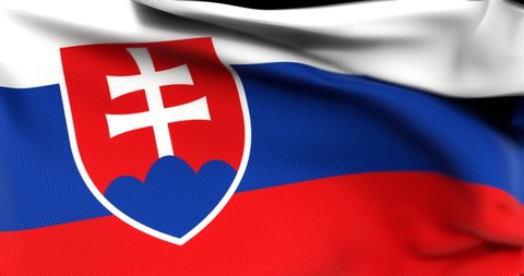Flag of Slovakia Waving 3D Animation Close up, 4K UHD 60 FPS 