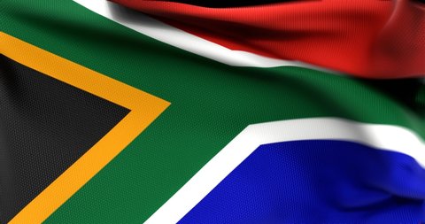 Flag of South Africa Waving 3D Animation Close up, 4K UHD 60 FPS 