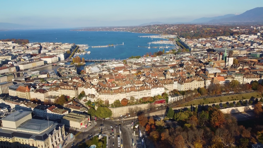 Aerial Circling Shot Above Predigerkirche Church. One of Four Main ...