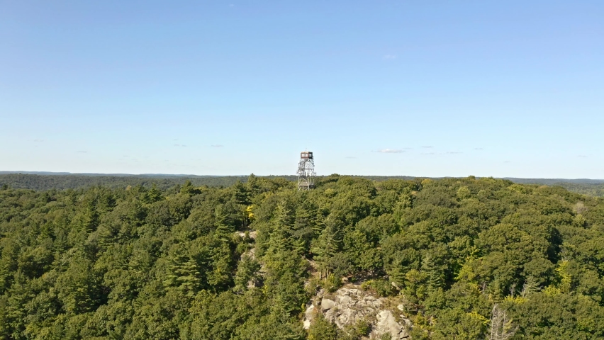 Abandoned fire lookout tower in rural Ontario near Haliburton and Dorset