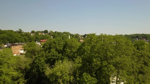 Galena, Illinois - Establishing Aerial Shot Reveals Classic American Town
