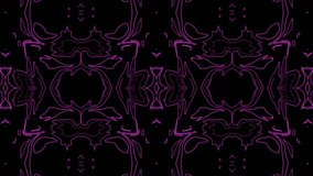 Abstract Stripes Kaleidoscope effect. Purple liquid waves corporate abstract motion background. Seamless loop. Motion shapes Outline Border. Wave stripes. Video animation VJ, 4K