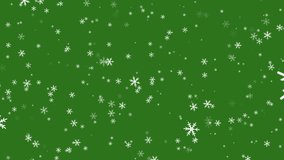 falling snow on green screen animation.4K Video motion animation.