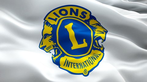 Lions international Club logo Video. Lions International logo on white background. 3d American non-political Lions Club Slow Motion video. non-political company background - New York, 4 July 2021
