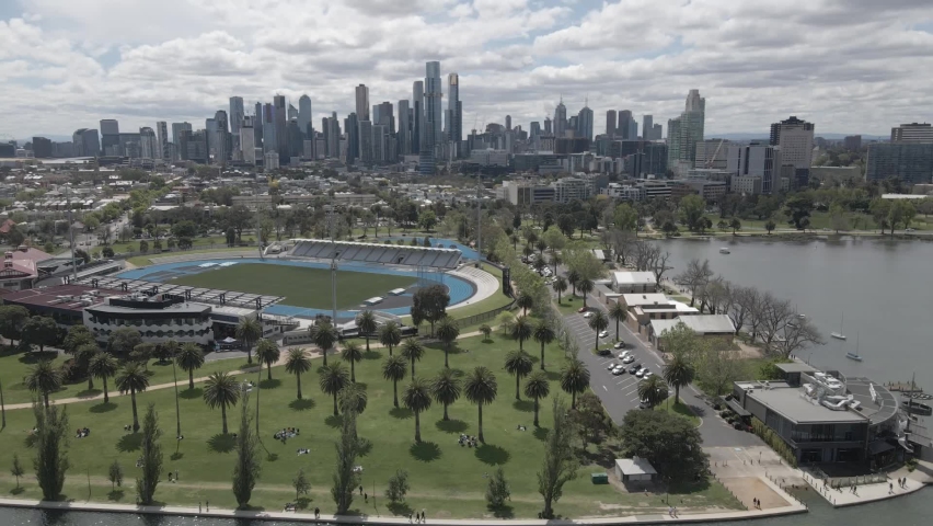 Melbourne, Australia - Albert Park and Melbourne Skyline