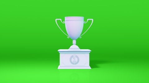 1st place prize chalice -	tournament victory symbol on chroma key screen, isolated