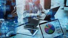 Business and technology concept. Communication network. GUI (Graphical User Interface). - Powered by Shutterstock - Get 15% off with code: PIKWIZARD15