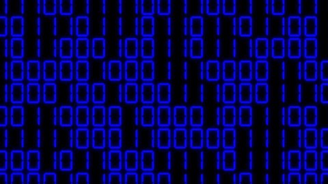 Digital numbers binary random numbers 7 segments background motion graphics