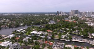 5k aerial video New River Fort Lauderdale FL