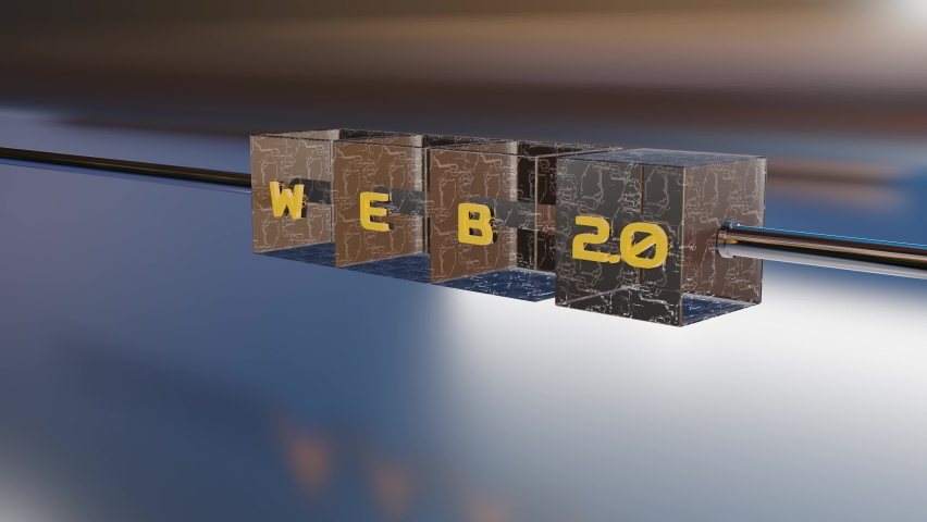3D word web 3.0 written on cubes. concept of changing web 2.0 to web 3.0 looped animated background. 3d render | Shutterstock HD Video #1082903716
