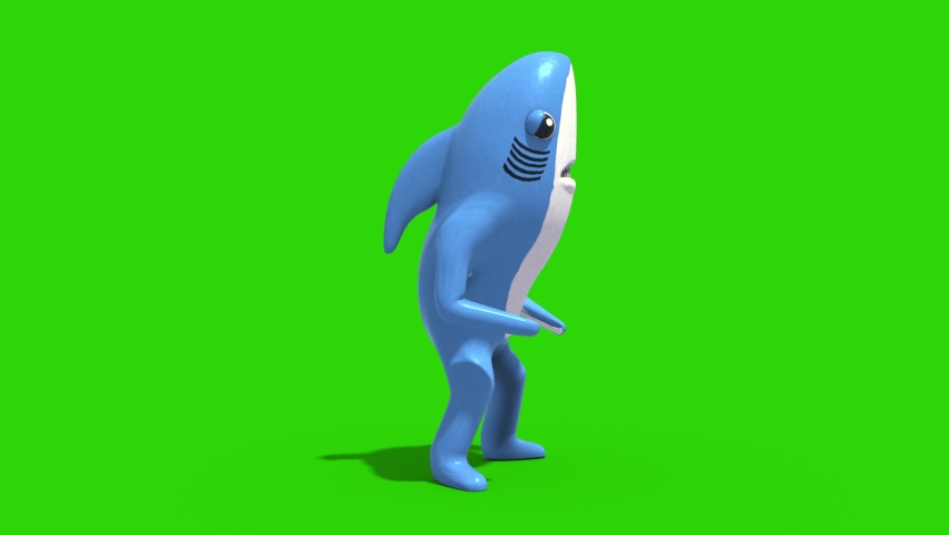 Mr Shark Baby Shark Green Screen Attacks Side Kids 3D Rendering Animation Royalty-Free Stock Footage #1082904943