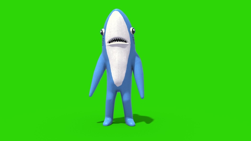 Mr Shark Baby Shark Green Screen Die Front Kids 3D Rendering Animation Royalty-Free Stock Footage #1082904946