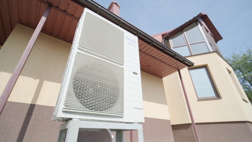 HVAC technician installs heating, ventilation and air conditioning systems. Heat pump