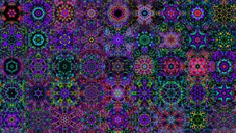 kaleidoscope pattern circle flower line neon mirror redering geometry background abstract effect texture multi color