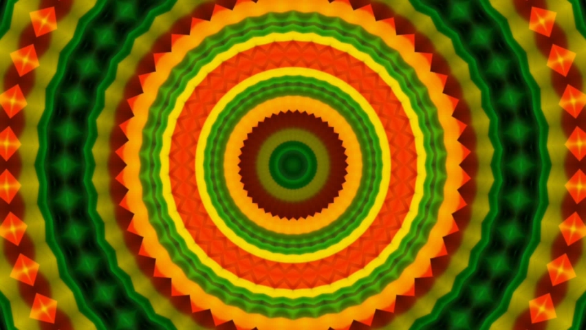 kaleidoscope pattern circle flower line neon mirror redering geometry background abstract effect texture multi color