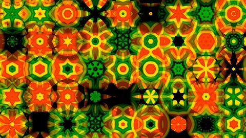 kaleidoscope pattern circle flower line neon mirror redering geometry background abstract effect texture multi color