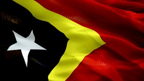 Timor Leste flag. 3d East Timor flag waving video. Sign of East Timor seamless loop animation. Timor Leste flag HD resolution Background Closeup 1080p HD video for Independence Day,Victory day
