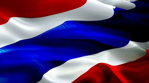 Thai flag. 3d Thailand flag waving video. Sign of Thailand seamless loop animation. Thai flag HD resolution Background. Thailand flag Closeup 1080p HD video for Independence Day,Victory day
