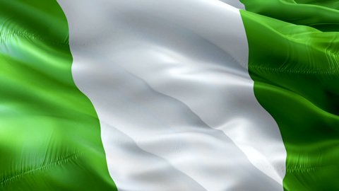 Nigerian flag. 3d Nigeria flag waving video. Sign of Nigeria seamless loop animation. Nigerian flag HD resolution Background. Nigeria flag Closeup 1080p HD video for Independence Day,Victory day
