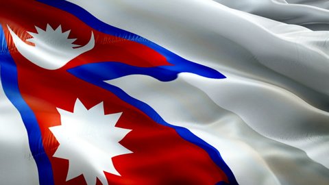Nepali flag. 3d Nepal flag waving video. Sign of Nepal seamless loop animation. Nepali flag HD resolution Background. Nepal flag Closeup 1080p HD video for Independence Day,Victory day
