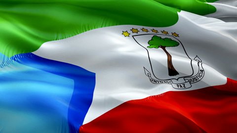 Equatorial Guinea flag video. National 3d Equatorial Guinean Flag Slow Motion video. Equatorial Guinea Flag Blowing Close Up. Equatorial Guinean Flags Motion Loop HD resolution Background Closeup 1080