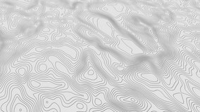 Seamless loop 4k topographic map animation.