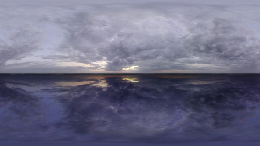 Clouds Panoramic Sky HDRI panorama Sky for films sky without ground Mirror in the water | Shutterstock HD Video #1082969443