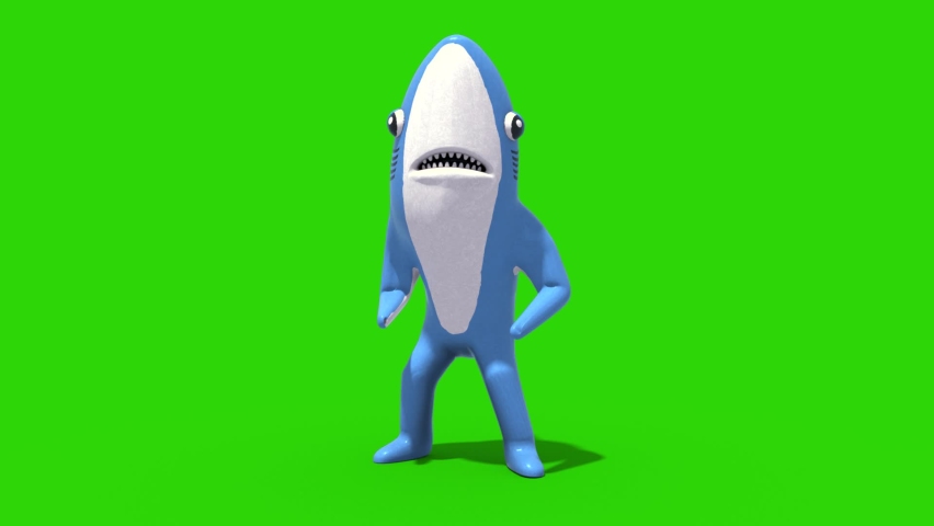 Mr Shark Baby Shark Green Screen Attacks Loop Kids 3D Rendering Animation Royalty-Free Stock Footage #1082971543