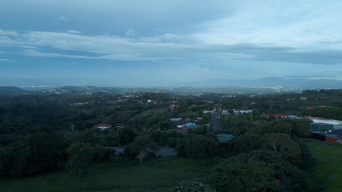 Central Valley of San Jose Costa Rica aerial drone fly over video