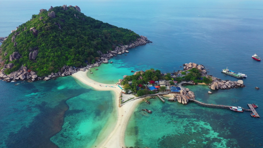 Koh Nang Yuan island near Koh Tao in Thailand. | Shutterstock HD Video #1082981572